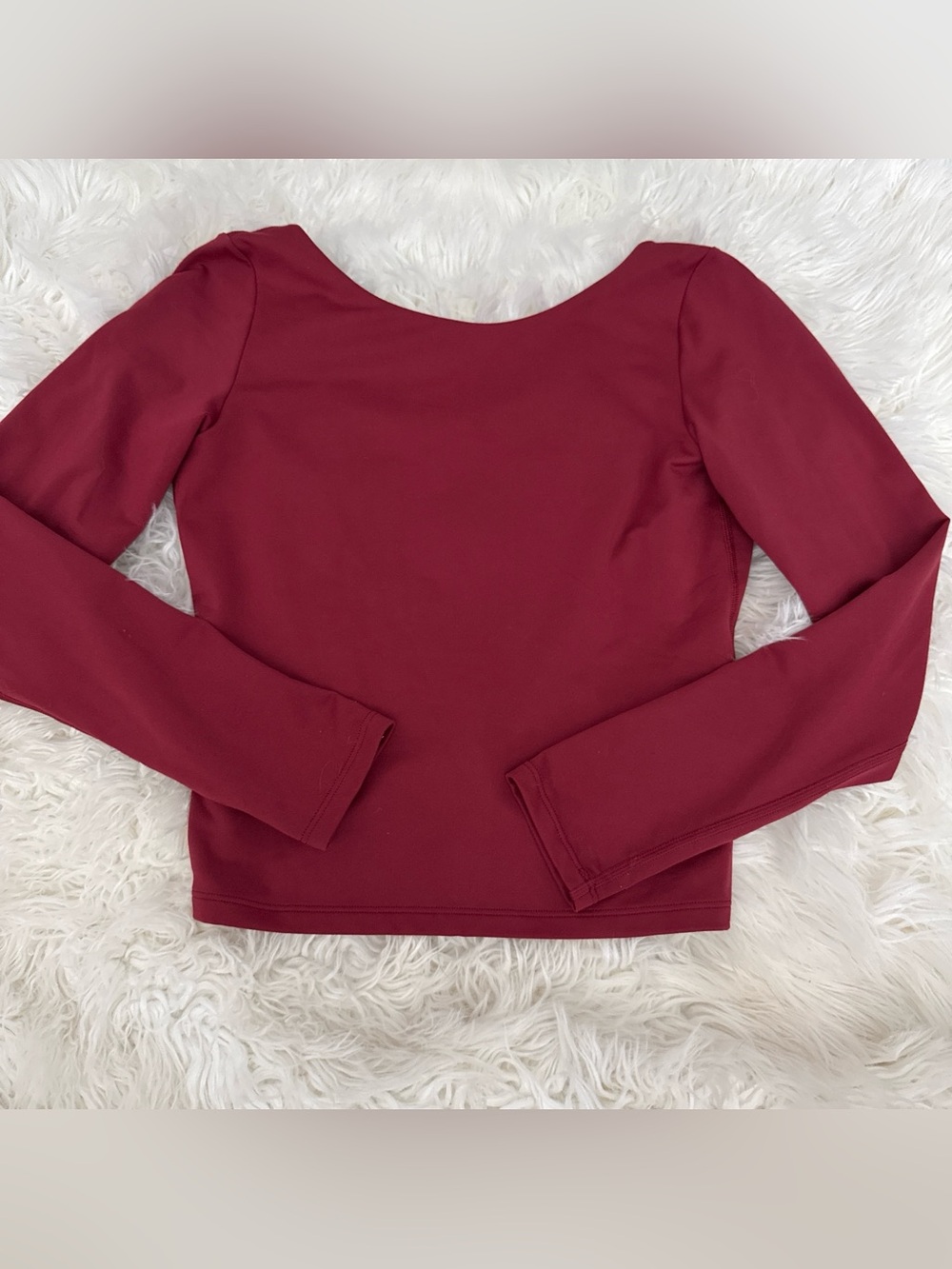 aerie Long Sleeve Scoop back Top - Wine